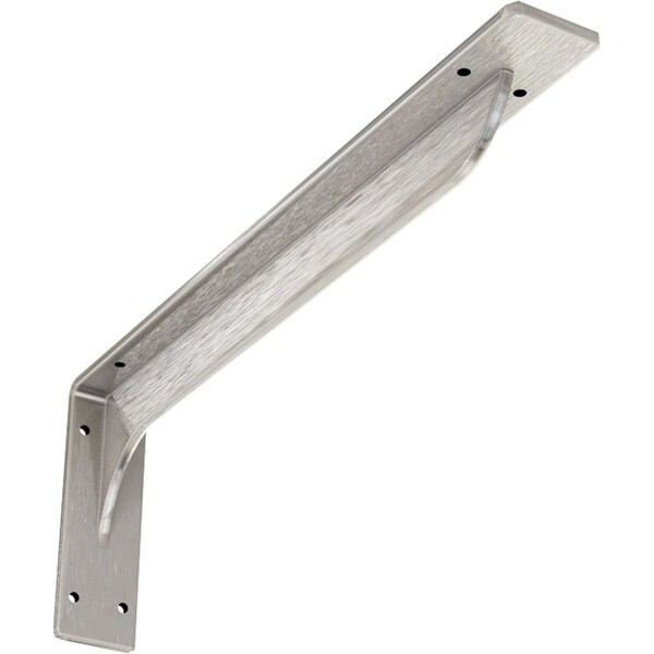 Ekena Millwork Embrey Steel Bracket, Stainless Steel 2"W x 18"D x 6 1/2"H BKTM02X18X06EBSS - main